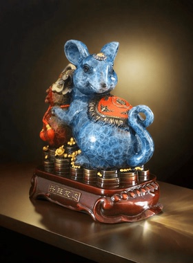 莲慈兴旺发达子鼠摆件