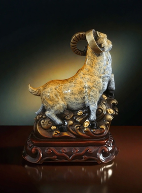 慈莲好运连连高温烘烤彩绘铜摆件