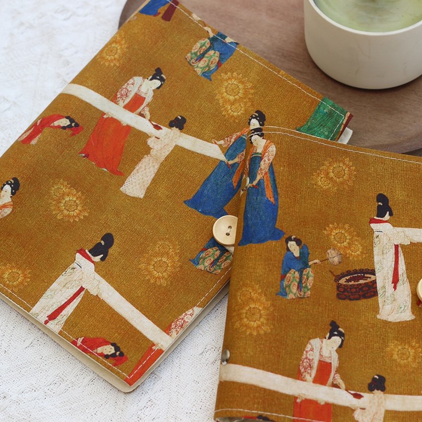 原创唐仕女图A5A6布艺本子活页手帐本记事日记日程礼物集章随身,淘宝优惠券,粉丝福利购,淘宝优惠卷