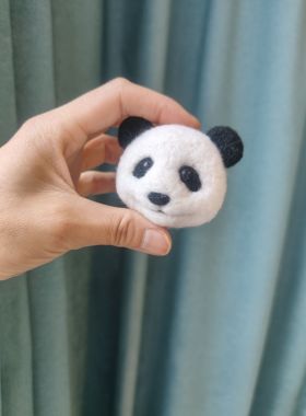 熊猫胸针成品 羊毛毡手工制作 可爱熊猫花花