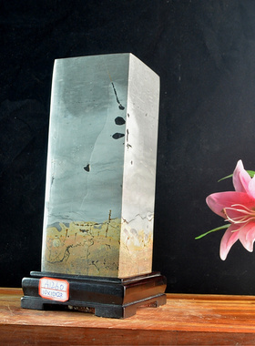 天然石头草花石奇石原石桌面摆件国画石原石头画面石观赏石景观石