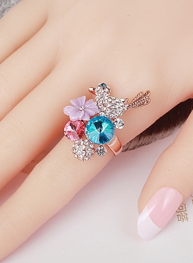 欧美花朵戒指个性气质夸张饰品