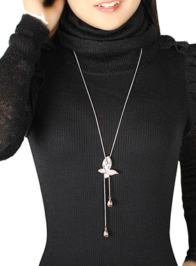 时尚高级感水晶蝴蝶女韩国长项链