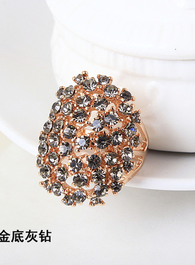 大气欧美风水钻日韩版装饰戒指