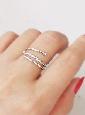 开口可调节细款尾戒食指戒指