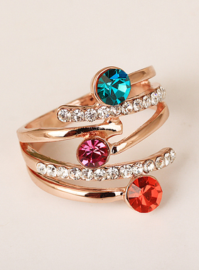 时尚彩色水钻多圈装饰女配饰百搭