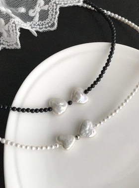 婉至手作 珍珠蝴蝶结短项链 choker