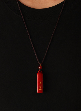 天然朱砂上上签吊坠转运保纳祥镇宅平安护身符手机挂件紫檀钥匙扣