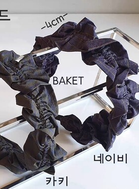 韩国进口豆家同款褶皱发箍法式设计款扭转荷叶边头箍小众紫色条纹