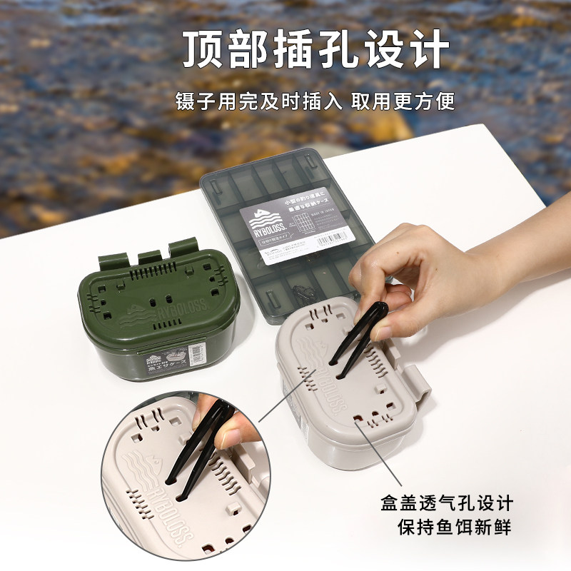 日本进口钓鱼饵料盒便携挂腰矶钓饵盒溪钓拉耳盒小渔钩具收纳盒子,淘宝优惠券,粉丝福利购,淘宝优惠卷