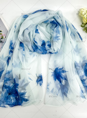 美丝宸枫叶飘香140*180夏季大尺寸丝巾度假旅游防晒包头纱巾海边