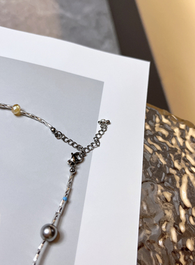 Partyme手工彩色多巴胺小众设计感串珠项链锁骨链甜美颈链春夏季