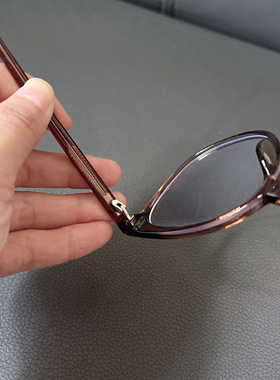 partyme手工冷茶色眼镜女方圆脸素颜神器大脸显脸小眼睛框镜架