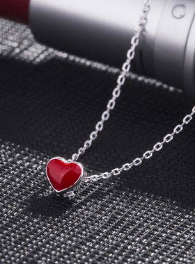 小红心项链女饰品韩版小众设计感ins风百搭网红潮牌吊坠