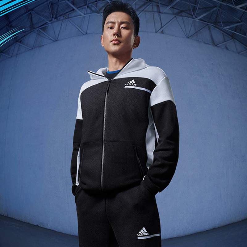 阿迪达斯外套男春款ZNE运动服连帽Adidas冲锋衣防风衣夹克GM6533-图2