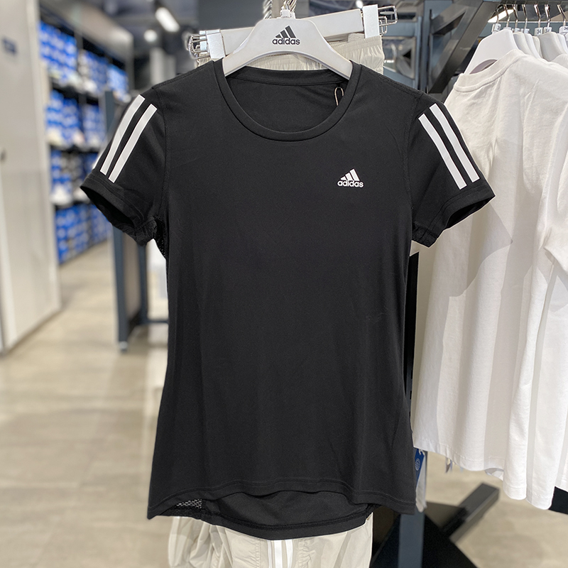 阿迪达斯速干T恤短袖女跑步健身训练Adidas运动服透气正品H20746-图1