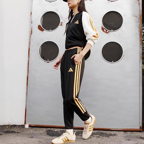 Adidas/阿迪达斯正品TRACKSUIT男女运动宽松立领套装JZ0107 - 图2