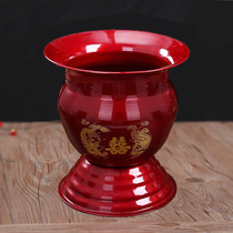 Wedding enamel spittoon red children and grandchildren barrel elderly sitting pail with lid child urine barrel pail to get married to marry toilet