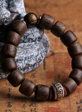 天然沉香单圈佛珠手链