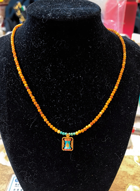 【BW宝石】蜜蜡项链颜色漂亮质感很好，搭配“纳福”吊坠