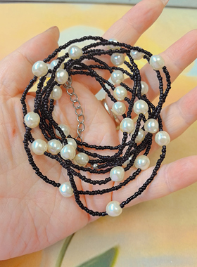 【BW珍珠】多圈尖晶石配巴洛克珍珠项链，全新就一条，特价68
