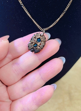 【BW中古】西德深蓝色水晶琉璃吊坠，稀有款，工艺精良