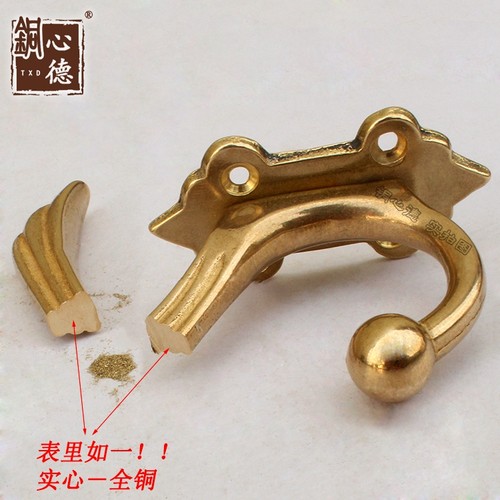 黄铜挂衣钩单个门后挂钩浴室壁挂排钩挂勾衣服挂钩欧式实心衣帽钩 - 图1