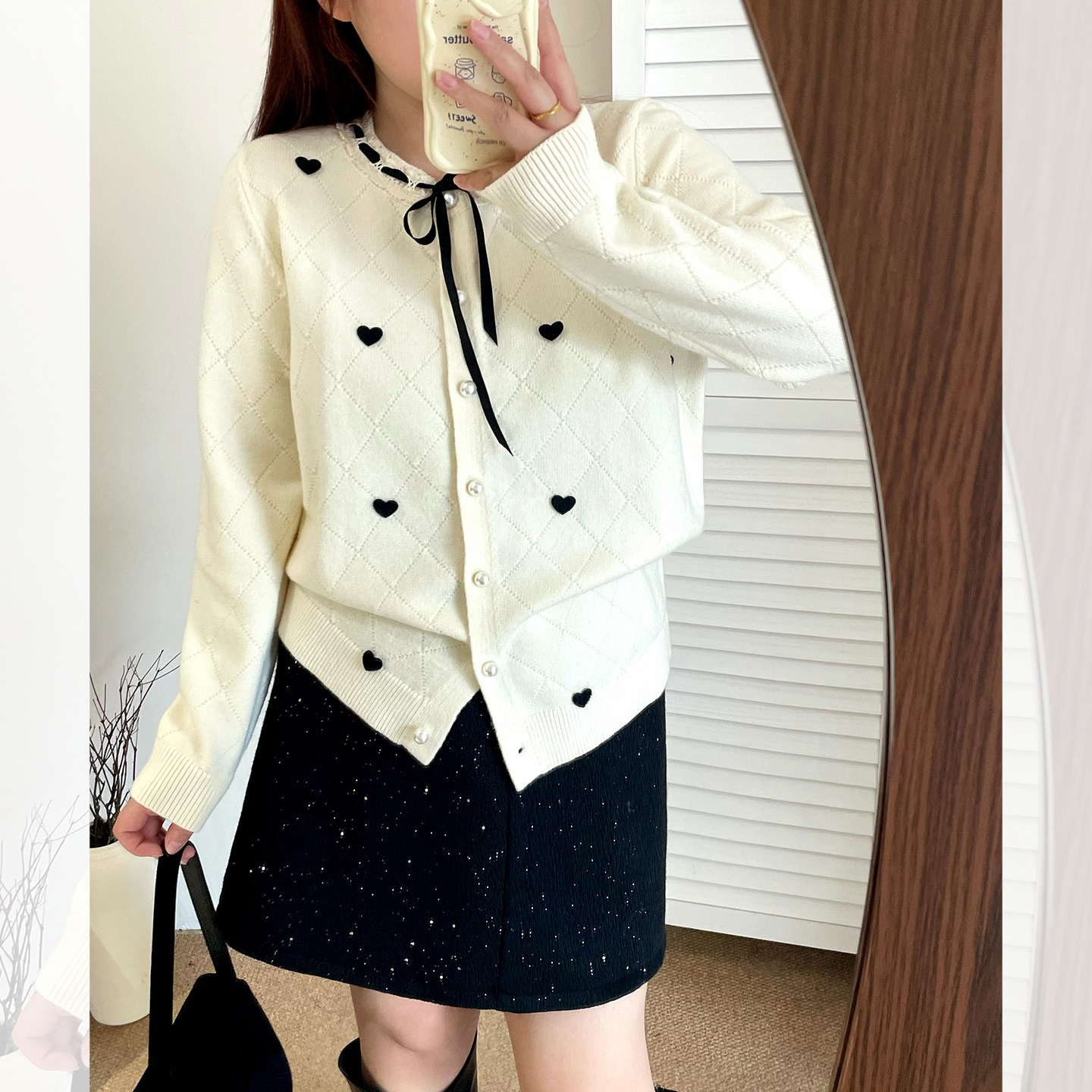 大码女装甜美风绑绳蝴蝶结针织开衫胖mm刺绣爱心外套可外穿20965,淘宝优惠券,粉丝福利购,淘宝优惠卷