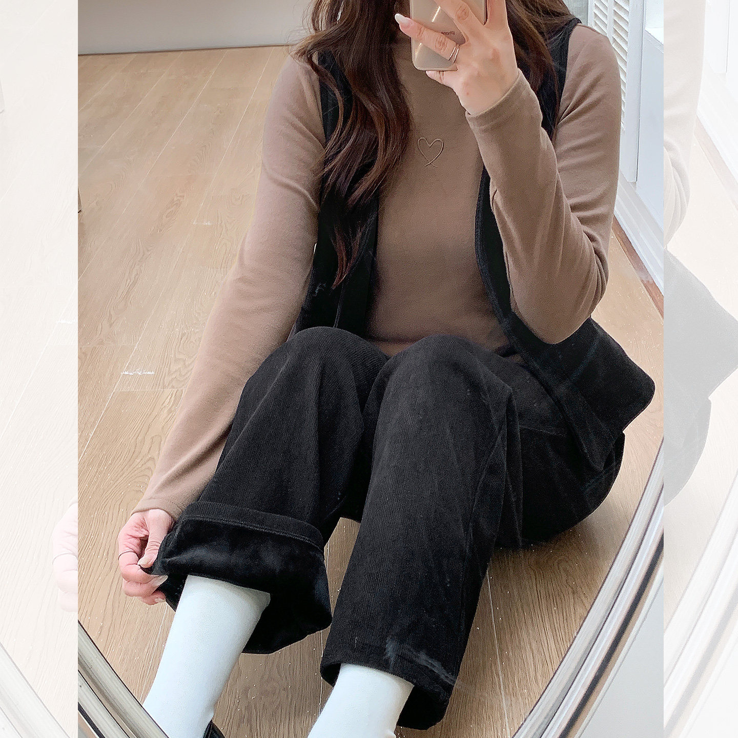 大码女装高腰显瘦直筒阔腿裤胖mm显瘦休闲裤木棉绒保暖长裤32302,淘宝优惠券,粉丝福利购,淘宝优惠卷