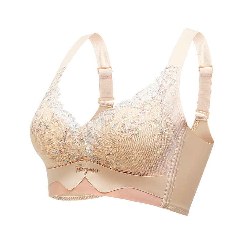 轻薄透气蕾丝内衣女聚拢上托防下垂夏季洞洞杯大胸显小收副乳文胸,淘宝优惠券,粉丝福利购,淘宝优惠卷