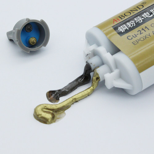 AiBOND导电胶Cu-211双组份铜粉导电胶AB 环氧型碳刷固定高强度50g - 图0
