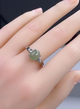 天然和田玉戒指精致款女士