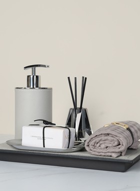 卫生间摆件轻奢风收纳托盘装饰品