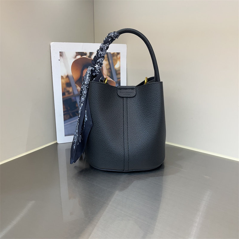 2026新款时尚荔枝纹水桶包休闲纯色丝巾装饰手提包简约单肩斜跨包,淘宝优惠券,粉丝福利购,淘宝优惠卷