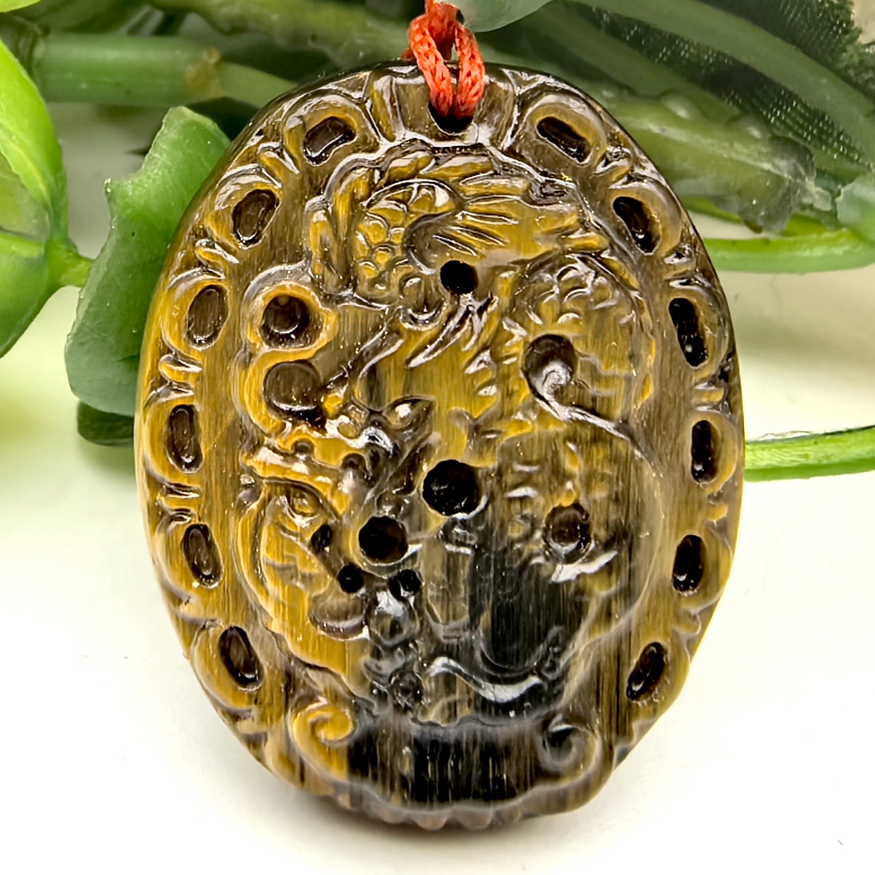 龙腾四海天然黄虎眼生肖龙牌吊坠挂件护身符一物一图A46-55,淘宝优惠券,粉丝福利购,淘宝优惠卷