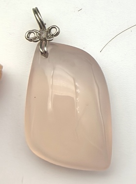 天然粉玉髓水晶随形吊坠挂坠项链坠女爱情智慧财富饰品礼物A30-25