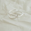 S925 sterling silver frosted star open ring for women