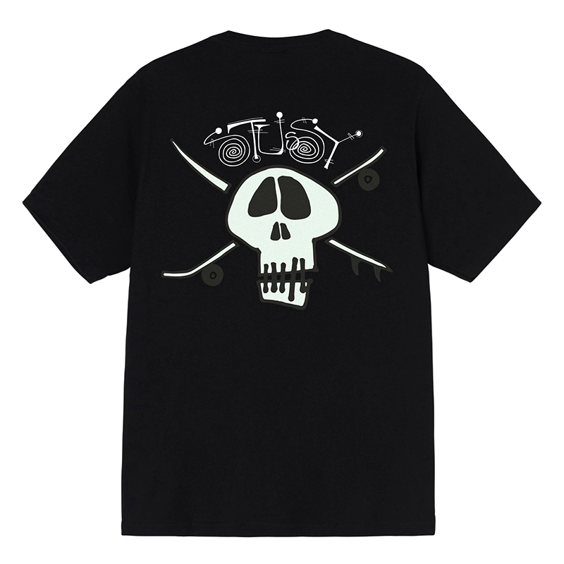 潮物Woo Stussy Surf Skate Skull Tee斯图西骷髅滑板印花短袖T恤 - 图3