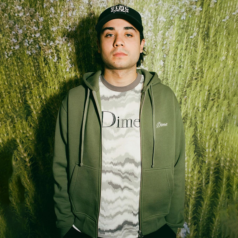 Dime Cursive Small Logo Zip Hoodie 刺绣百搭双拉链连帽卫衣潮 - 图0