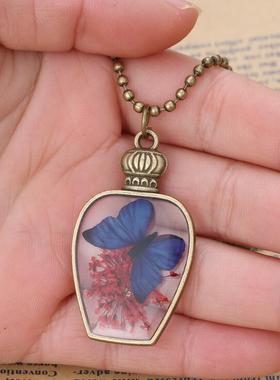 手作植物干花蝴蝶标本滴胶花瓶