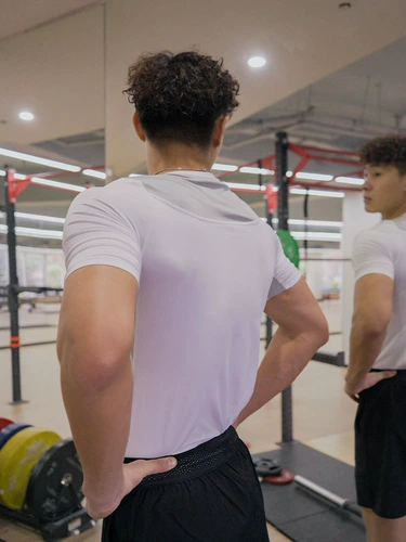 BALLHO Летняя спортивная баскетбольная быстросохнущая дышащая эластичная футболка для тренировок для спортзала, короткий рукав, в обтяжку, для бега