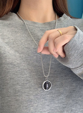 毛衣链女2022年新款潮装饰钛钢百搭高级感冷淡风男不掉色幸运轮