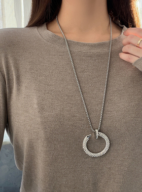 ANNAYOUNG钛钢女衔尾项链不掉色