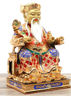 黄铜镀金神像摆件供奉寺庙土地爷