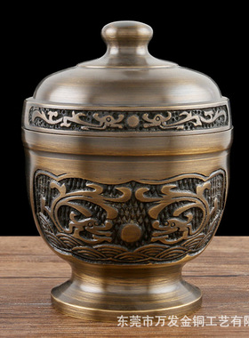 香粉盅香道用品黄铜整套香道中式