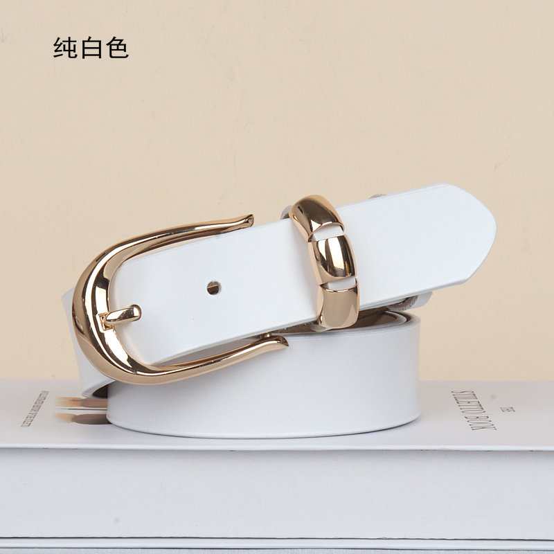 女士腰带宽版皮带真皮时尚配牛仔裤腰带女款牛皮百搭裤带装饰2025