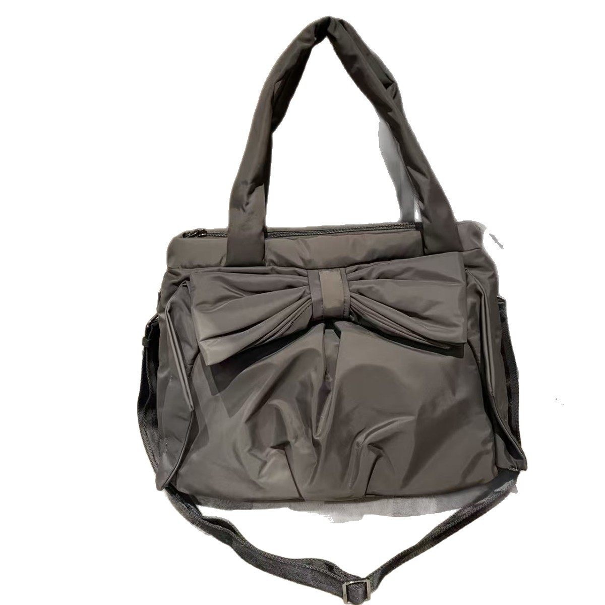 韩国尼龙布蝴蝶结手拎斜挎包女2025新款大容量简约通勤单肩托特包,淘宝优惠券,粉丝福利购,淘宝优惠卷