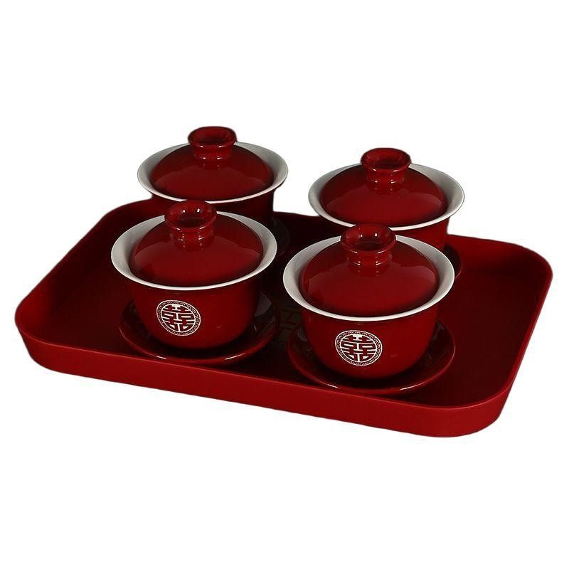 婚庆改口敬茶杯结婚喜杯子敬茶套装一整套婚礼红碗喜筷陶瓷敬茶碗,淘宝优惠券,粉丝福利购,淘宝优惠卷