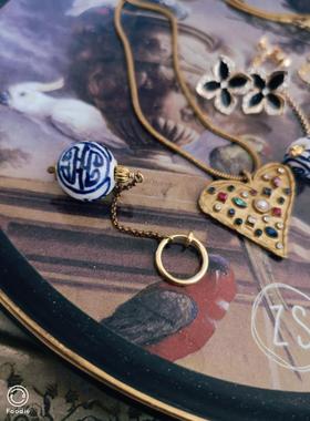 zara合金陶瓷特别项链耳环