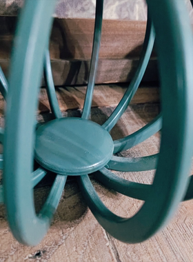 厚铁实心铁南瓜造型树杈装饰摆件蓝绿色孤品